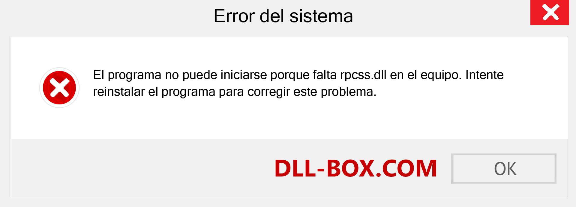 ¿Falta el archivo rpcss.dll ?. Descargar para Windows 7, 8, 10 - Corregir rpcss dll Missing Error en Windows, fotos, imágenes